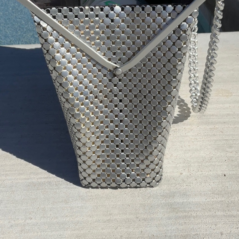 Whiting And Davis Silver Chainmail Satchel - Picture 12 of 16